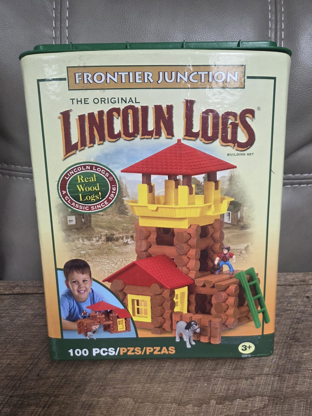 The Original Lincoln Logs Frontier Junction Building Set Canister - Bin 1M